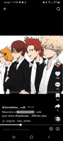 a screenshot of a video of a group of anime characters standing next to each other