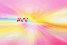 a pink background with the word awv in red