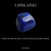 a picture of a blue stone with lapislazuli written above it