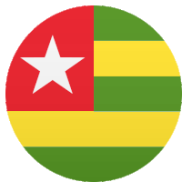 a circle with a red yellow and green flag with a white star in the middle