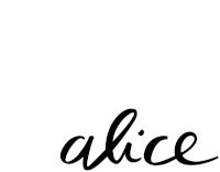 a white background with the word alice written on it