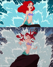 ariel from the little mermaid is shown in a cartoon