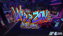 an advertisement for the warp zone arcade shows a large arcade