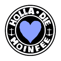 a logo for holla die moinfee has a heart in the center