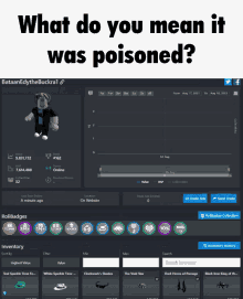 a screenshot of a roblox page that says " what do you mean it was poisoned "