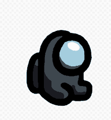 a black among us character with a blue circle in the middle