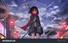 a girl with red hair is holding a clear umbrella in the rain .