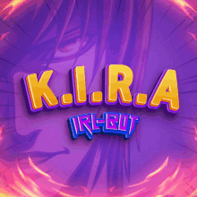 a purple background with the name k.i.r.a written in yellow