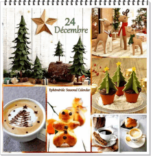 a calendar shows christmas decorations and the date 24 december