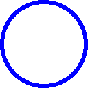 a blue circle on a white background is a circle .