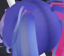 a close up of a person 's butt with purple and pink hair