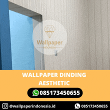 a poster for wallpaper dinding aesthetic shows a picture of a wall