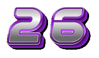 the number 26 is shown in purple and silver