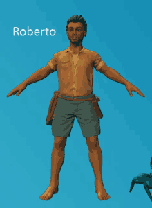 a 3d model of a man with the name roberto on it