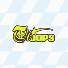 a yellow and brown logo that says loops on a checkered background