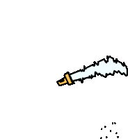 a cartoon drawing of a cigarette with smoke coming out of it