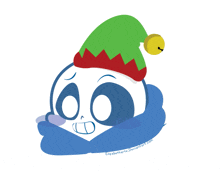 a drawing of a skeleton wearing an elf hat with the website elizabetharte.deviantart.com at the bottom