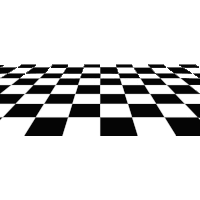 a black and white checkered floor with a white border