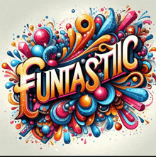 the word fantastic is surrounded by colorful swirls