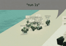 a screenshot of a video game with the words " run 1s " on the top