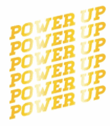 the word power is repeated in yellow letters