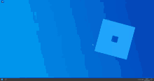 a computer screen with a blue background and a roblox logo