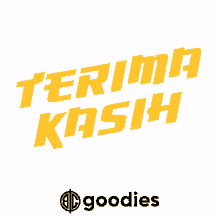 a yellow sign that says terima kasih on a white background