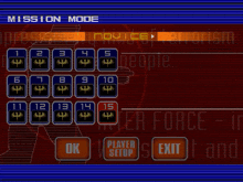 a video game screen that says mission mode advanced on it