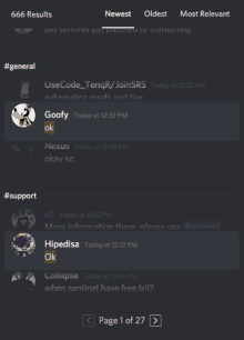 a screenshot of a discord conversation between goofy and hipedasa