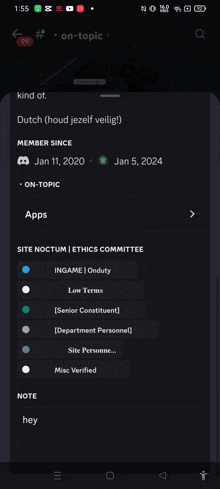 a screenshot of a discord app shows a list of topics