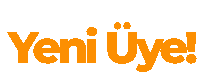 a logo that says yeni uye in orange letters on a white background