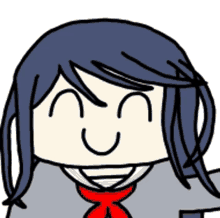 a drawing of a girl with long hair and a red tie