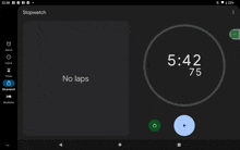 a screenshot of a stopwatch app that shows the time as 15:42