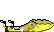 a pixel art of a spongebob squarepants character holding a banana .