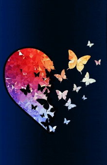 a heart with butterflies coming out of it