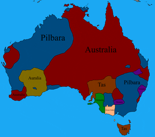 a map of australia shows the states pilbara tas and victoria