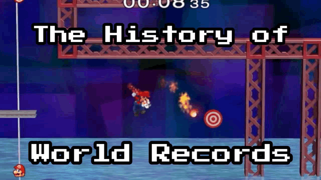 a video game with the words the history of world records on the bottom