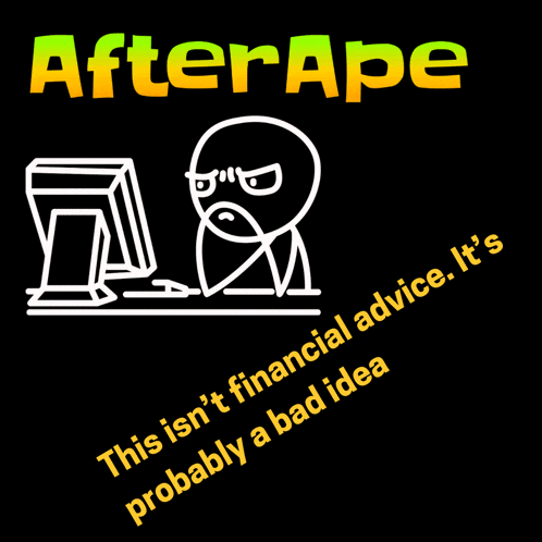 a cartoon of a man sitting in front of a computer with the words after ape below him