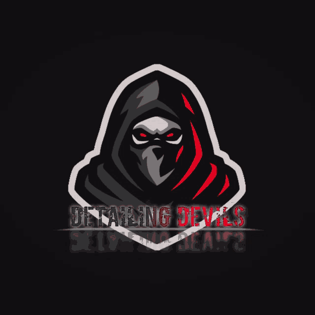 a logo for detailing devils shows a grim reaper