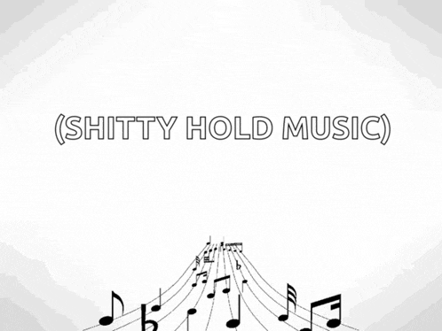 a bunch of music notes on a white background with the words " shitty hold music "