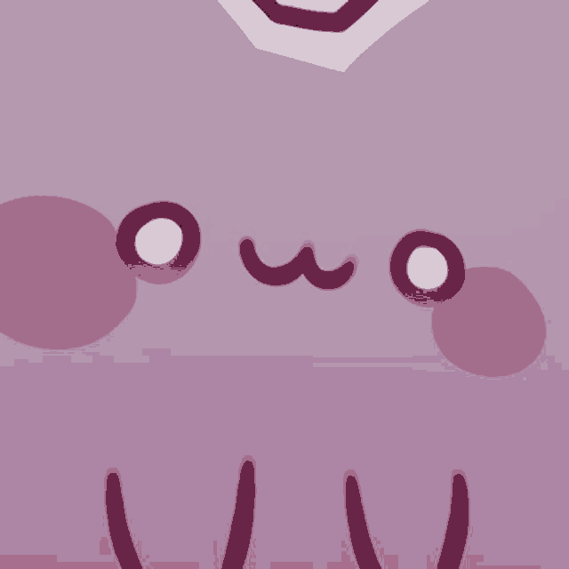 a close up of a purple cartoon character with a heart on his head