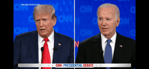 cnn presidential debate between trump and biden on the screen