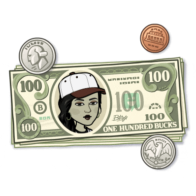 a one hundred dollar bill with a cartoon woman on it