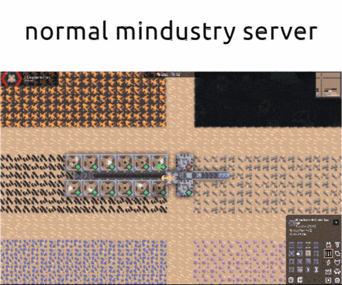 a screenshot of a video game with the words normal mindustry server above it