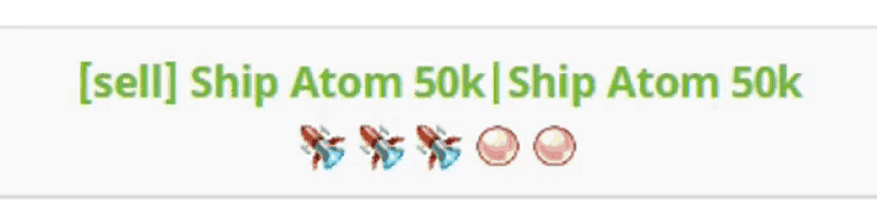 a banner that says ship atom 50k on it