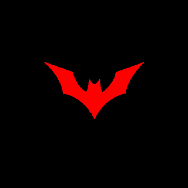 a red bat on a black background with the letter w visible