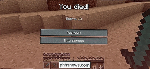 a screenshot of a video game with the words `` you died '' on the screen .