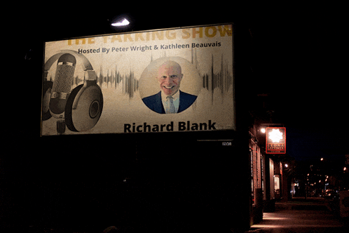 a billboard for the talking show with richard blank