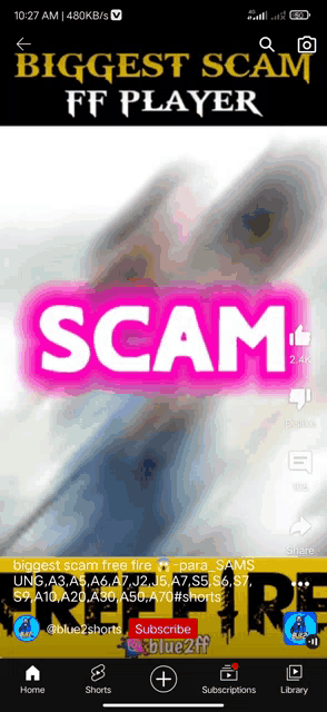 a phone screen displays a scam ad