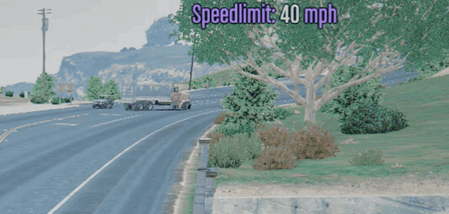 a speed limit of 40 mph is displayed on a screen